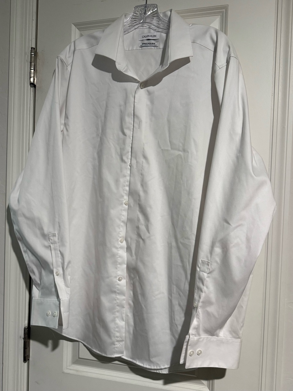 Calvin Klein Men's White Long-Sleeve Dress Shirt